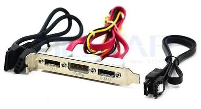 Alt view image 5 of 5 - 2 Ports SATA to eSATA PCI Bracket Cable, 3-in-1 Adapter with IDE 4 Pin Power, 30cm 2ft Extension Cord, Convert Internal SATA to External eSATA for Desktop PC Chassis Expansion Slot, Universal Compatib