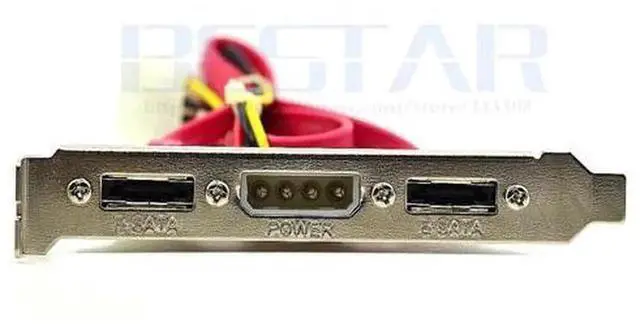 Alt view image 4 of 5 - 2 Ports SATA to eSATA PCI Bracket Cable, 3-in-1 Adapter with IDE 4 Pin Power, 30cm 2ft Extension Cord, Convert Internal SATA to External eSATA for Desktop PC Chassis Expansion Slot, Universal Compatib