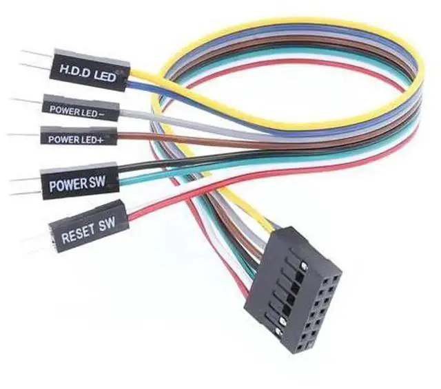 Main image of 20cm ATX Motherboard Front Panel 8Pin Power Switch Dupont Adapter Cable, PC Case Host Power Reset Button Extension Wire, Dupont Connector Jumper Cable for Desktop Chassis Modification