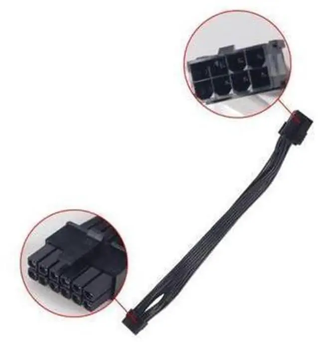 Alt view image 4 of 7 - Dual PCIe 6/8 Pin Female to Mini 12 Pin Male GPU Power Adapter Cable, Graphics Card Power Connector Wire Compatible with NVIDIA GeForce RTX 30 Series RTX 3080 RTX 3090 GPU, Double 8Pin Version