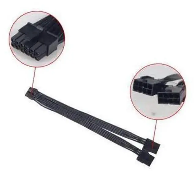 Alt view image 3 of 7 - Dual PCIe 6/8 Pin Female to Mini 12 Pin Male GPU Power Adapter Cable, Graphics Card Power Connector Wire Compatible with NVIDIA GeForce RTX 30 Series RTX 3080 RTX 3090 GPU, Double 8Pin Version