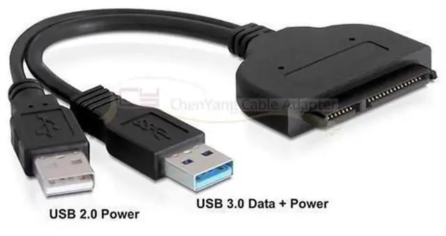 Alt view image 3 of 3 - USB 3.0 to SATA 22Pin Adapter with USB Power Cable, 2.5 Inch SATA HDD SSD Hard Drive Converter, Compatible with Seagate, WD, Toshiba, Samsung, Hitachi 2.5" SATA Hard Disk, Plug & Play for Data Backup,