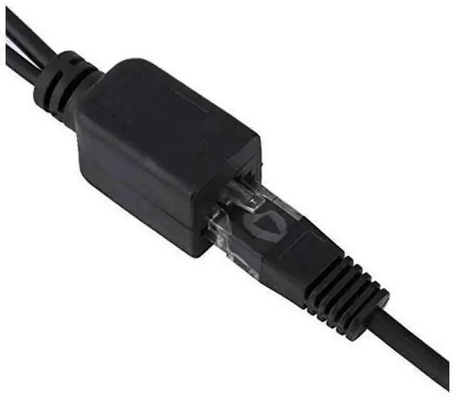 Alt view image 5 of 5 - 2Pcs Passive PoE Injector Splitter Cable Kit, RJ45 LAN DC Male Power Over Ethernet Adapter, Black Passive PoE Cable Set for IP Security Camera, Network Switch Ethernet Power Supply
