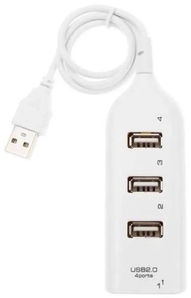 Main image of White 4 in 1 USB 2.0 Splitter Multi-functional USB Hub, 5Mbps High Speed USB Expander Adapter, Durable Practical Classic USB Port Power Expander for Laptop PC Desktop Computer