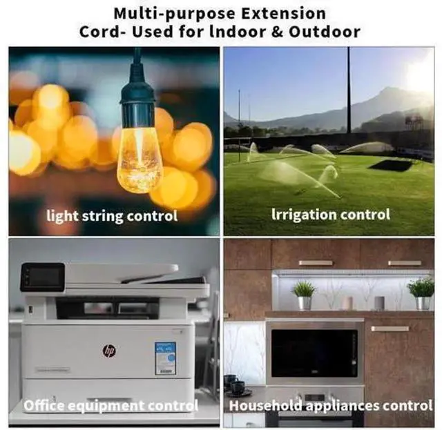 Alt view image 3 of 6 - 3.4Ft Heavy Duty Outdoor Extension Power Cord, 18AWG 3 Prong Plug with Waterproof Switch, 10A 125V Weatherproof Extension Cable for Outdoor Equipment Electrical Connection
