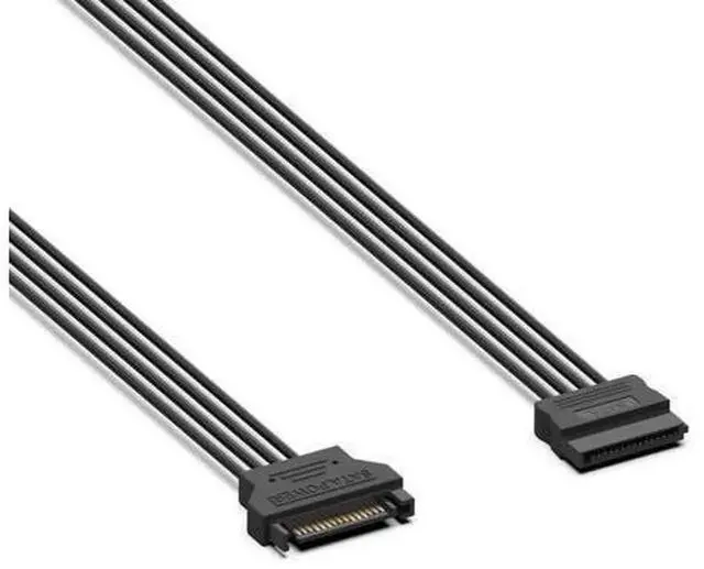 Alt view image 3 of 7 - 3 Pack 50cm Straight SATA Power Extension Cable, 15 Pin SATA Male to Female Power Extender Adapter Cord for Serial ATA HDD SSD CD Writer CD ROM Optical Drives
