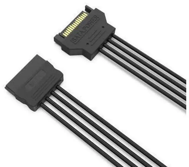 Alt view image 2 of 7 - 3 Pack 50cm Straight SATA Power Extension Cable, 15 Pin SATA Male to Female Power Extender Adapter Cord for Serial ATA HDD SSD CD Writer CD ROM Optical Drives