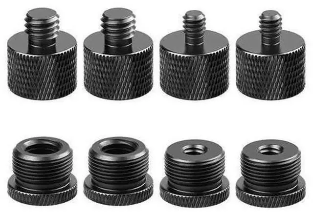 Main image of Microphone Stand Thread Adapter Set, Mic Boom Arm Screw Connectors, 5/8 Female to 3/8 Male & 5/8 Female to 1/4 Male Thread Adapters for Microphone Mounts and Recording Equipment