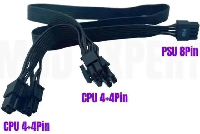 Alt view image 2 of 4 - Original Seasonic Dual 4+4Pin EPS CPU Modular Power Cable, Compatible with PRIME Ultra Platinum SSR-1000PD, SSR-850PD2, SSR-750TPD2, SSR-650PD2, SSR-550PD2 Power Supply