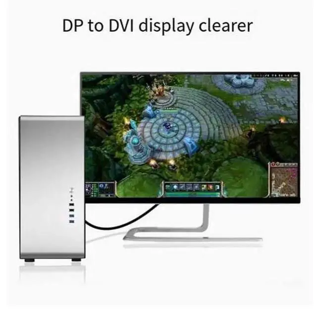 Alt view image 3 of 4 - 0.15M DP to DVI Adapter Cable, DisplayPort to DVI Video Converter Cord, 1080P 60Hz DP Male to DVI Male Cable for Graphics Card, Monitor Display Connection