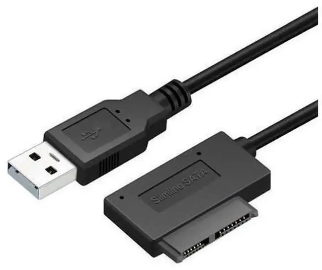 Main image of 35CM Slimline SATA to USB 2.0 Adapter Cable, 6P+7P 13Pin CD DVD-ROM Converter Cord, Slim SATA Optical Drive USB Cable for PC Laptop Notebook