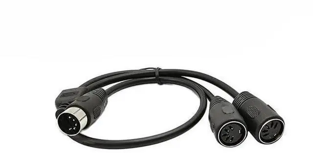 Main image of DIN 5-Pin Splitter Y Adapter MIDI Cable, MIDI 5 Pin Male to Dual DIN 5 Female Audio Extension Cable, D5P M-2F MIDI Y Splitter Cord for Synthesizer Controller, 0.5 Meter