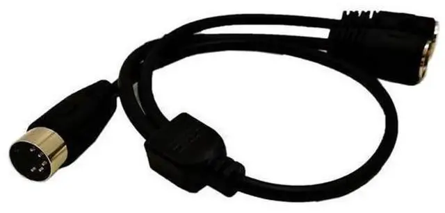 Alt view image 3 of 3 - DIN 5-Pin Splitter Y Adapter MIDI Cable, MIDI 5 Pin Male to Dual DIN 5 Female Audio Extension Cable, D5P M-2F MIDI Y Splitter Cord for Synthesizer Controller, 0.5 Meter