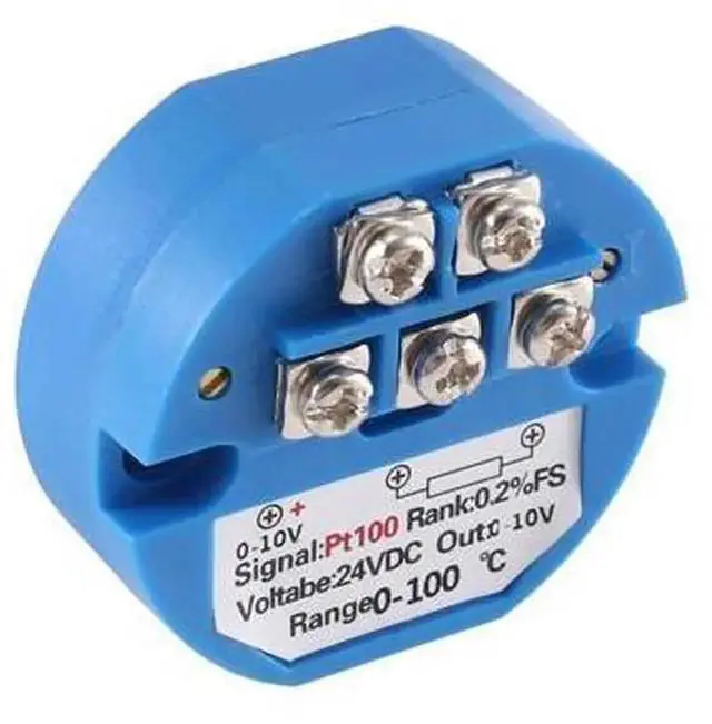 Main image of PT100 to 0-10V Temperature Transmitter, RTD PT100 Input 0-100°C to 0-10V Signal Converter, DC24V Powered Thermal Resistance Temperature Isolation Transmitter Module