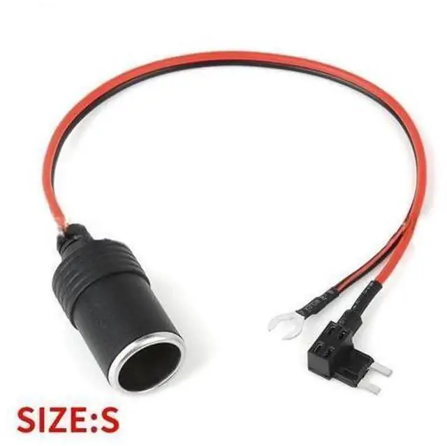 Main image of Pure Copper Car Cigarette Lighter Cable, Female Socket Plug Connector Adapter Cord with Small Fuse, 12V/24V Vehicle Cigarette Lighter Extension Wiring Harness for Car Devices