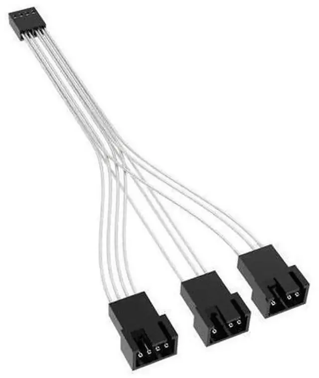 Main image of Desktop Computer CPU Fan PWM Extension Cable 4Pin 1 to 3 Splitter, 3 Silver Plated Copper Wire, Support 3Pin/4Pin PWM Cooling Fans, Compatible with ASUS MSI Gigabyte ASRock Motherboard, PC Case CPU Co