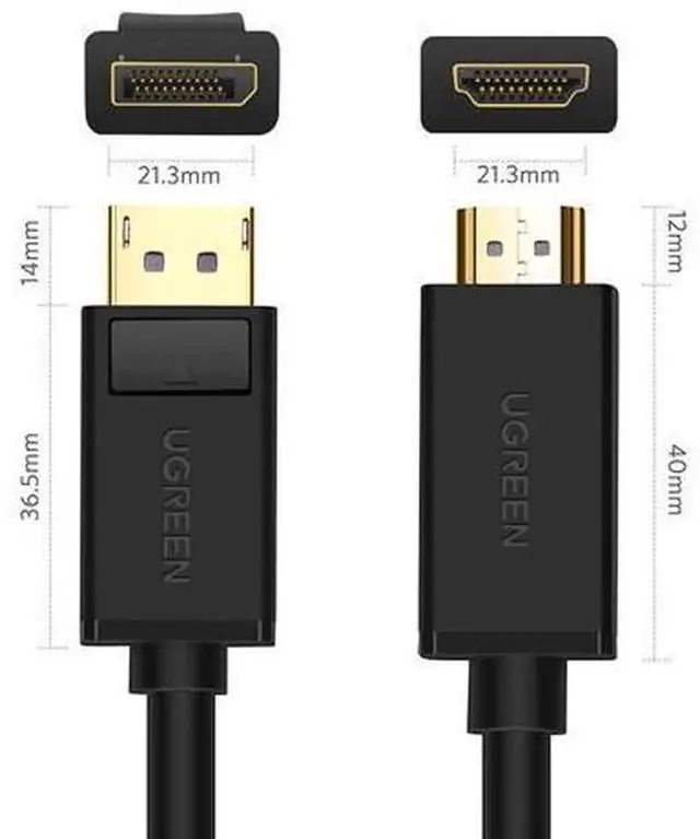Alt view image 5 of 7 - UGREEN 4K DisplayPort to HDMI Cable, Uni-Directional UHD DP to HDMI Video Cord, DP Male to HDMI Male Connector for Computer, HDTV, Monitor, Projector, Laptop, 6FT Length
