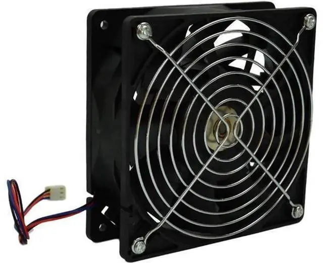 Alt view image 6 of 6 - 120mm 12cm High CFM PC Case Cooling Fan FFC1212DE, DC 12V 3-Pin 3-Wire Computer CPU Cooler Fan, 4000RPM 200CFM High Speed Fan with Metal Finger Safety Guard Grill for Chassis & Industrial Cooling