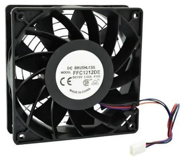 Main image of 120mm 12cm High CFM Computer Case Cooling Fan FFC1212DE, DC 12V 3-Pin 3-Wire CPU Cooler Fan, 4000RPM 200CFM High Speed Fan with Metal Finger Safety Guard Grill for PC Chassis & Industrial Cooling