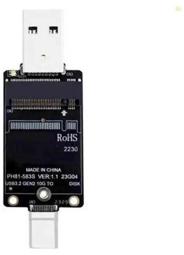 Main image of M.2 NVME to USB Adapter, USB 3.2 Gen2 10Gbps M.2 SSD Converter, USB-A & Type-C Connector Support 2230 Size NVME SSD External Storage Adapter