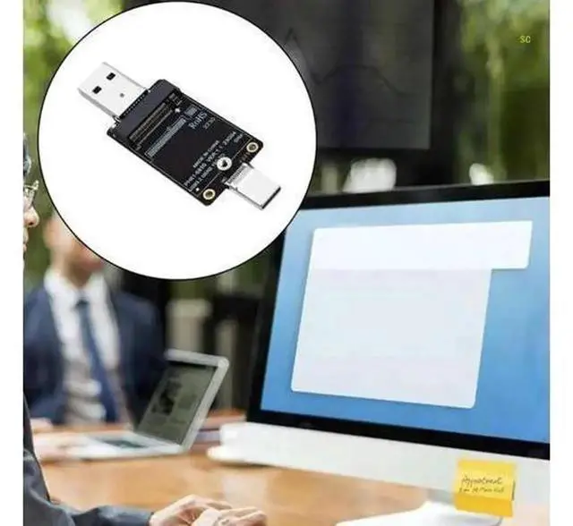 Alt view image 3 of 4 - M.2 NVME to USB Adapter, USB 3.2 Gen2 10Gbps M.2 SSD Converter, USB-A & Type-C Connector Support 2230 Size NVME SSD External Storage Adapter