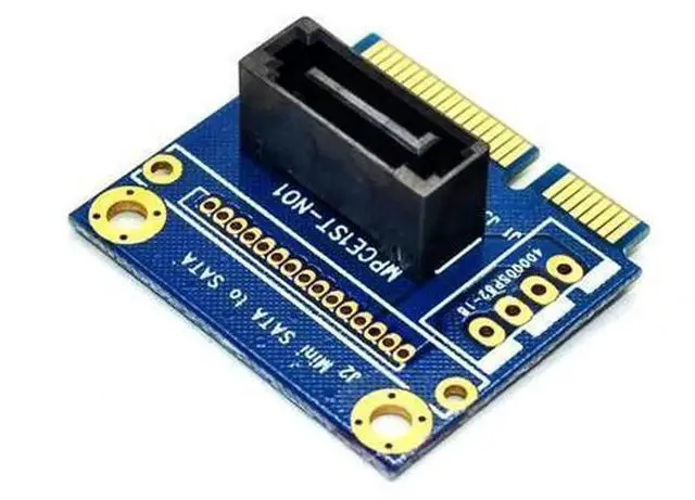 Alt view image 2 of 6 - mSATA to SATA Converter Card, Half-Size Mini SATA to 7Pin SATA PCIe Extension Adapter for 2.5" 3.5" HDD SSD Solid State Hard Drive