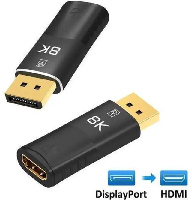 Main image of 8K DisplayPort to HDMI-Compatible Adapter, DP1.4 Male to HDMI2.1 Female Coupler, Support 8K@30Hz & 4K@120Hz Video Extension Extender, Black