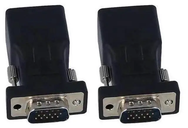 Alt view image 4 of 7 - 2PCS VGA to RJ45 Adapter, VGA Male to RJ45 Ethernet Port Converter, Extend VGA Signal Over CAT5e CAT6 Network Cable