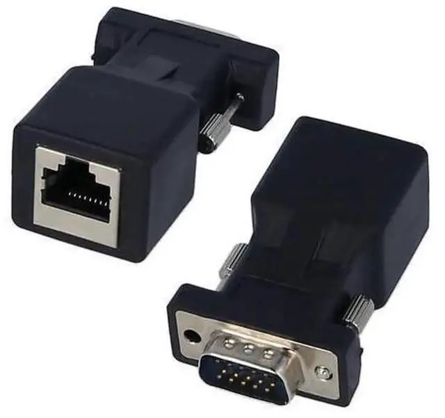 Alt view image 2 of 7 - 2PCS VGA to RJ45 Adapter, VGA Male to RJ45 Ethernet Port Converter, Extend VGA Signal Over CAT5e CAT6 Network Cable