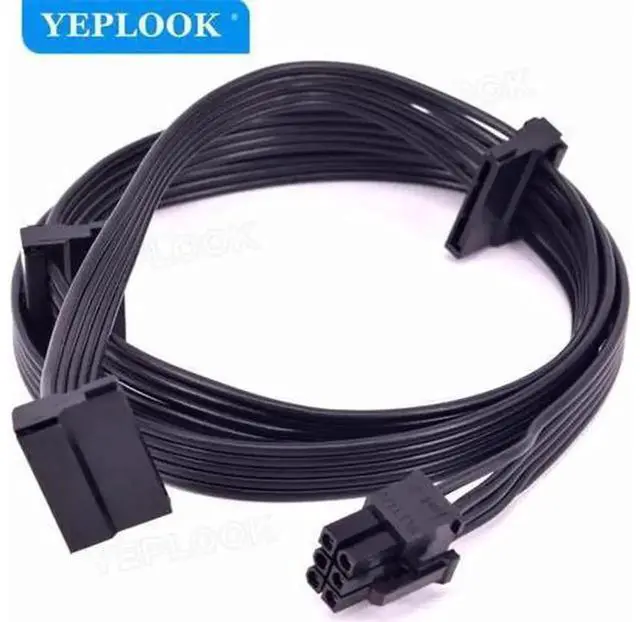 Main image of PCIe 6Pin to 3 SATA 15Pin Modular Power Cable, HDD SSD Power Cord Compatible with Seasonic X Series SS-1050XM2, SS-1250XM2, SS-650 KM3, SS-750 KM3, SS-850 KM3 PSU