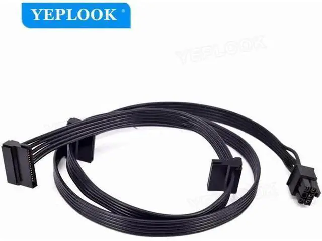 Alt view image 2 of 6 - PCIe 6Pin to 3 SATA 15Pin Modular Power Cable, HDD SSD Power Cord Compatible with Seasonic X Series SS-1050XM2, SS-1250XM2, SS-650 KM3, SS-750 KM3, SS-850 KM3 PSU