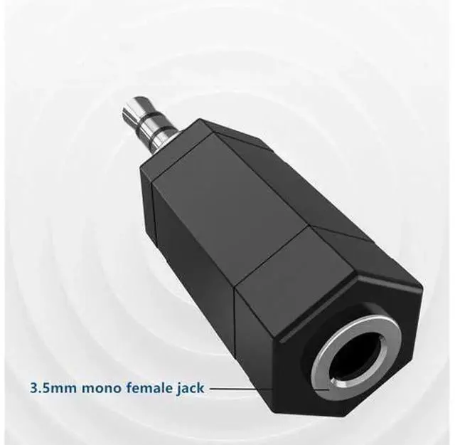 Alt view image 4 of 7 - 2 Pack 3.5mm Stereo to Mono Adapter, TRS Stereo Male Plug to 1/8" Mono Female Jack Audio Signal Converter