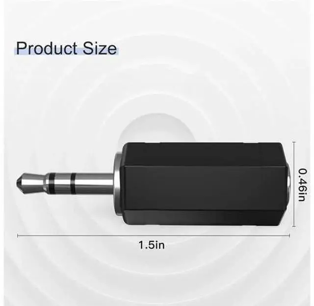 Alt view image 6 of 7 - 2 Pack 3.5mm Stereo to Mono Adapter, TRS Stereo Male Plug to 1/8" Mono Female Jack Audio Signal Converter