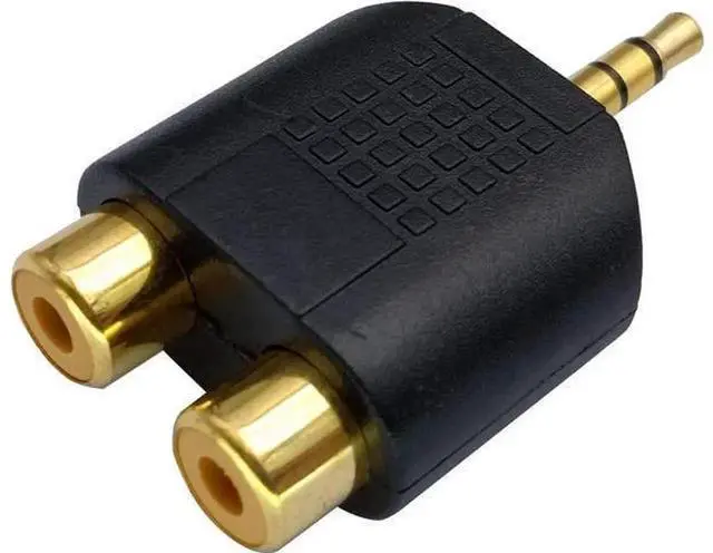 Alt view image 5 of 7 - 5 Pack 3.5mm Stereo to 2 RCA Female Audio Splitter Adapter, Gold Plated 3 Pole 1/8 inch AUX Male to Dual RCA Y-Splitter Audio Converter