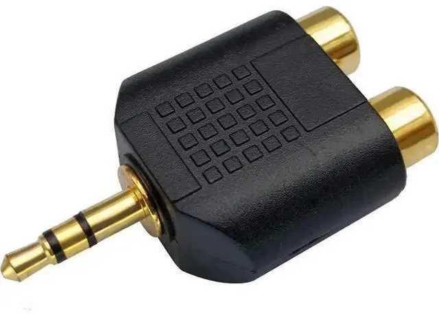 Alt view image 6 of 7 - 5 Pack 3.5mm Stereo to 2 RCA Female Audio Splitter Adapter, Gold Plated 3 Pole 1/8 inch AUX Male to Dual RCA Y-Splitter Audio Converter
