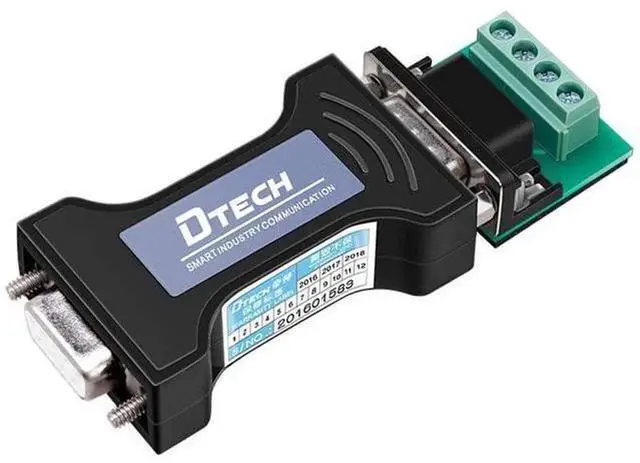 Alt view image 4 of 7 - DTECH RS232 to RS485 Serial Communication Converter Adapter with 4-Position Terminal Block, Industrial Grade Long Distance Data Transmission Module, Built-in 600W Anti-Surge Protection for Automation
