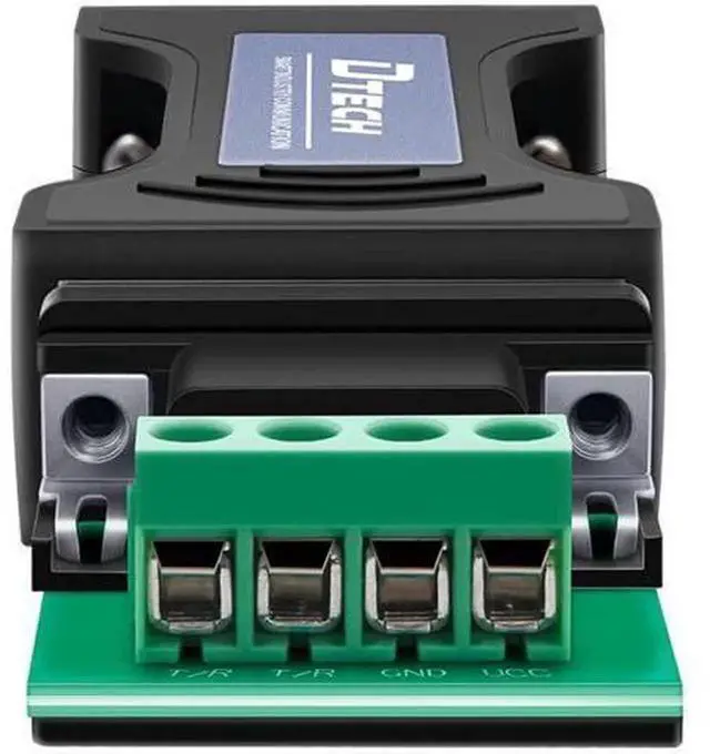 Alt view image 7 of 7 - DTECH RS232 to RS485 Serial Communication Converter Adapter with 4-Position Terminal Block, Industrial Grade Long Distance Data Transmission Module, Built-in 600W Anti-Surge Protection for Automation