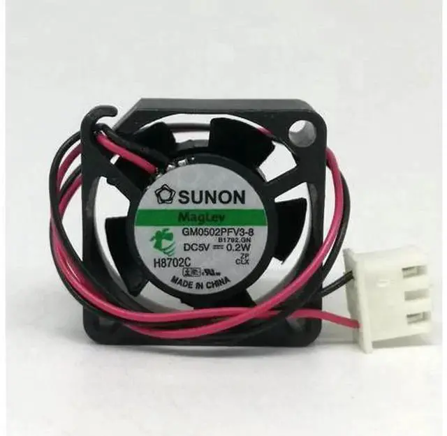 Alt view image 4 of 4 - Sunon Mini Micro Cooling Fan GM0502PFV3-8, DC 5V 0.2W 25x25x10MM 25mm 2.5cm Ultra Thin 2-Wire Axial Fan, Small Quiet Ventilation Fan for Set Top Box, Mini Equipment Heat Dissipation