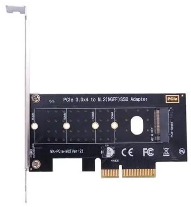 Alt view image 3 of 6 - M.2 NVMe SSD NGFF to PCIE X4 Adapter Card, M Key PCIe 3.0 Riser Card, PCI Express 3.0 X4 to 2230 2242 2260 2280 M.2 NVMe M-Key SSD, Compatible with Samsung, WD, Crucial, Kingston, ADATA M.2 NVMe Solid