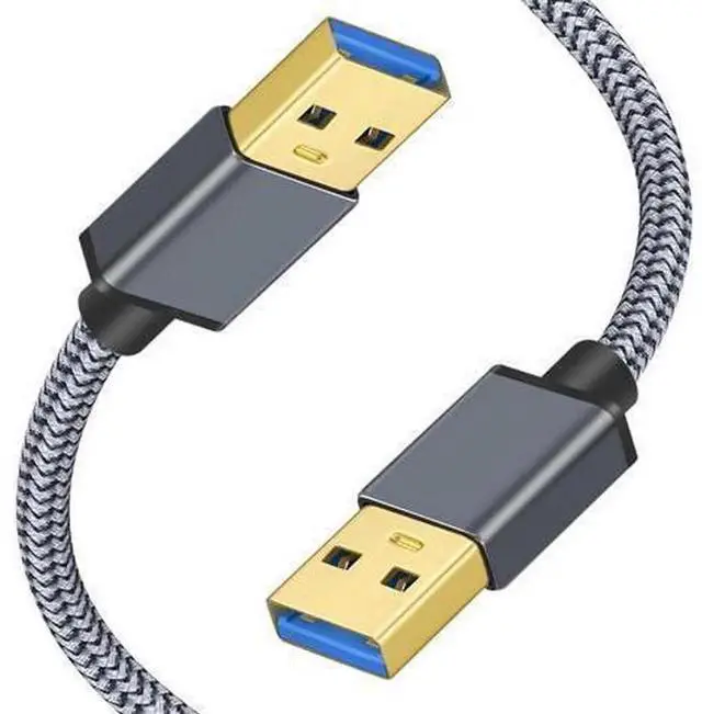 Main image of USB 3.0 Male to Male Data Cable, Dual USB 3.0 Type A Male Connectors, 5M Length High Speed Transfer Cord for Mobile Hard Drive Enclosure, Notebook Computer Cooler, External Equipment Connection Cable