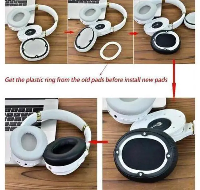 Alt view image 6 of 6 - 1 Pair Leather Replacement Ear Pads for SE7 Headset, Noise Isolation Memory Sponge Ear Cushions, Soft Comfort Over-Ear Earcups, Durable Headphone Ear Pad Repair Accessories for SE7 Headset Daily Use