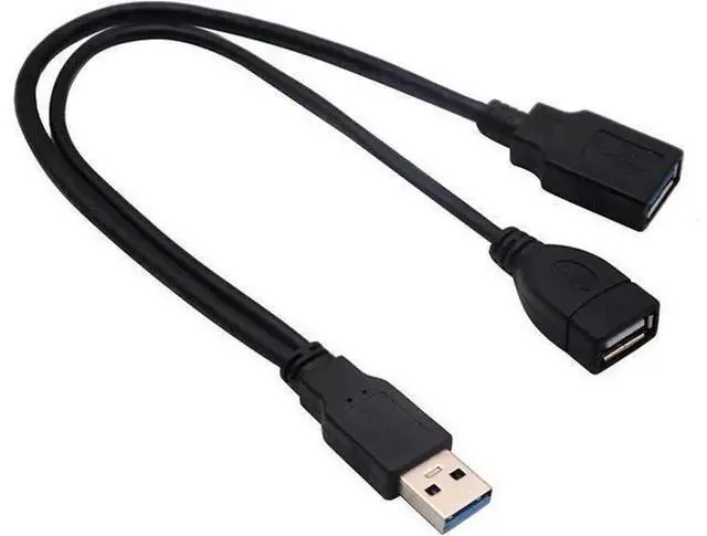 Alt view image 4 of 7 - AAOTOKK USB 3.0 A Y Splitter Cable, USB 3.0 Type A Male to Dual USB 3.0 A Female & USB 2.0 A Female, Extra Power Supply Y Cable for Data Transfer and Charging, 30cm / 12 Inch
