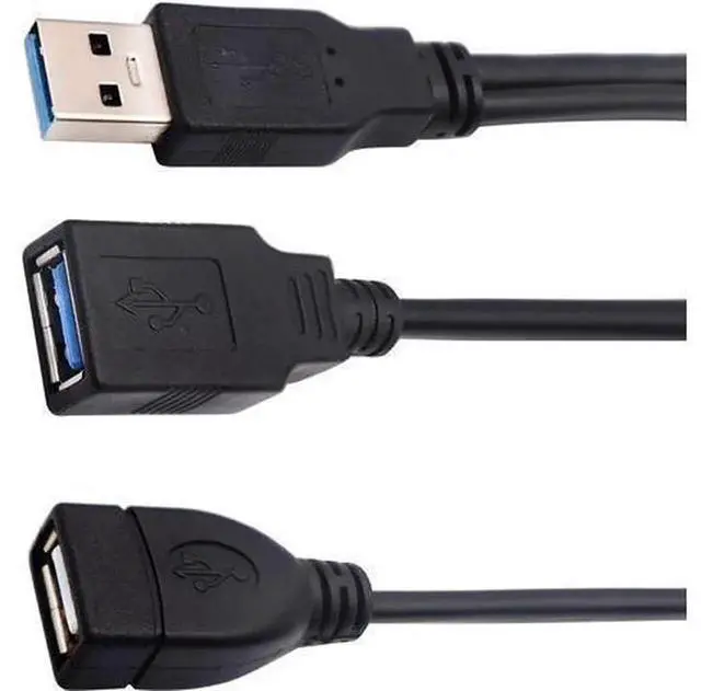 Alt view image 3 of 7 - AAOTOKK USB 3.0 A Y Splitter Cable, USB 3.0 Type A Male to Dual USB 3.0 A Female & USB 2.0 A Female, Extra Power Supply Y Cable for Data Transfer and Charging, 30cm / 12 Inch