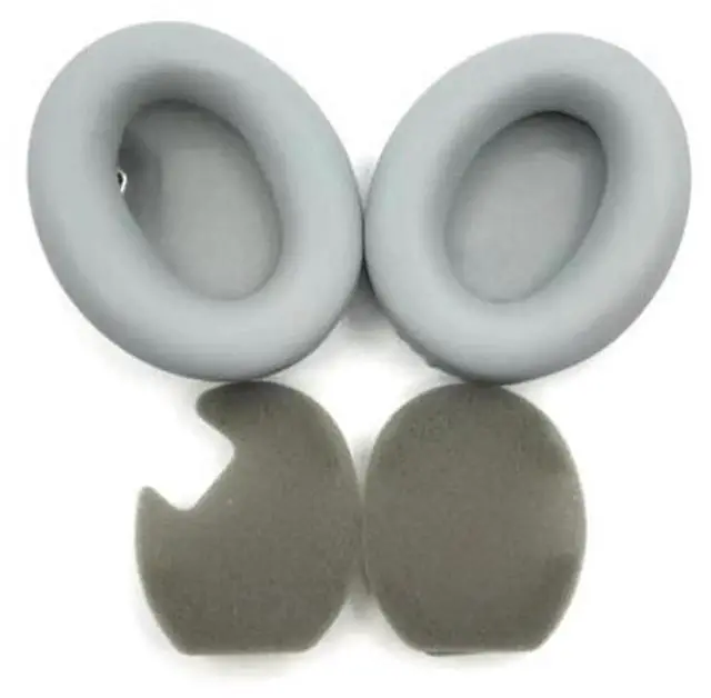 Main image of Gray Protein Leather Replacement Ear Pads with Buckles Compatible with Sony WH-1000XM4 Headphones, Soft Comfort Ear Cushions Earmuff Covers, Noise Isolation Headset Repair Accessories