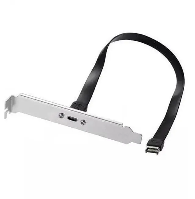Main image of USB 3.2 Type-E IDC 20Pin Front Panel Header to USB-C Type-C Female Extension Cable, 20Gbps Transfer Speed with Panel Mount Screw for PC Motherboard