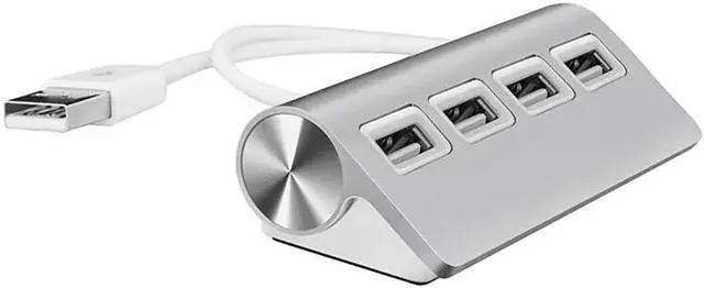 Main image of Premium 4 Port Aluminum USB Hub with 11 Inch Shielded Cable, Multiport USB Expander Compatible with iMac, PCs and Laptops