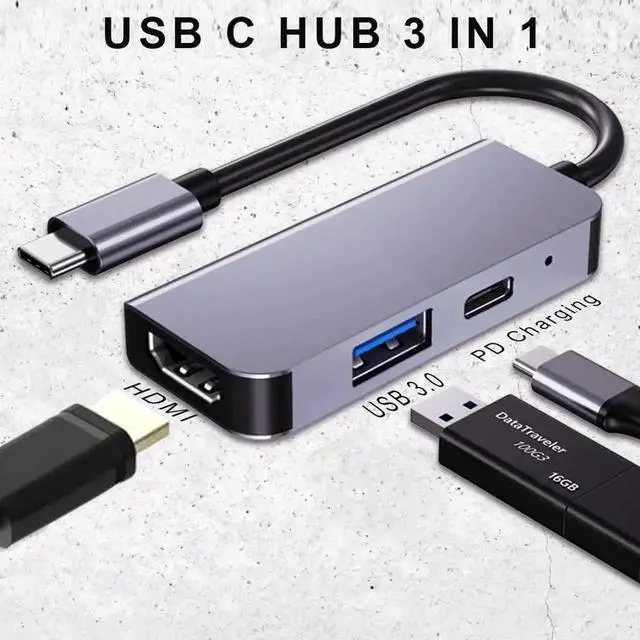 Alt view image 2 of 7 - USB C Docking Station, Portable USB C to HDMI Hub with PD Charging & USB 3.0 Port, Replacement TV Dock Compatible with Nintendo Switch/OLED, Steam Deck, iPhone 15/16 Series