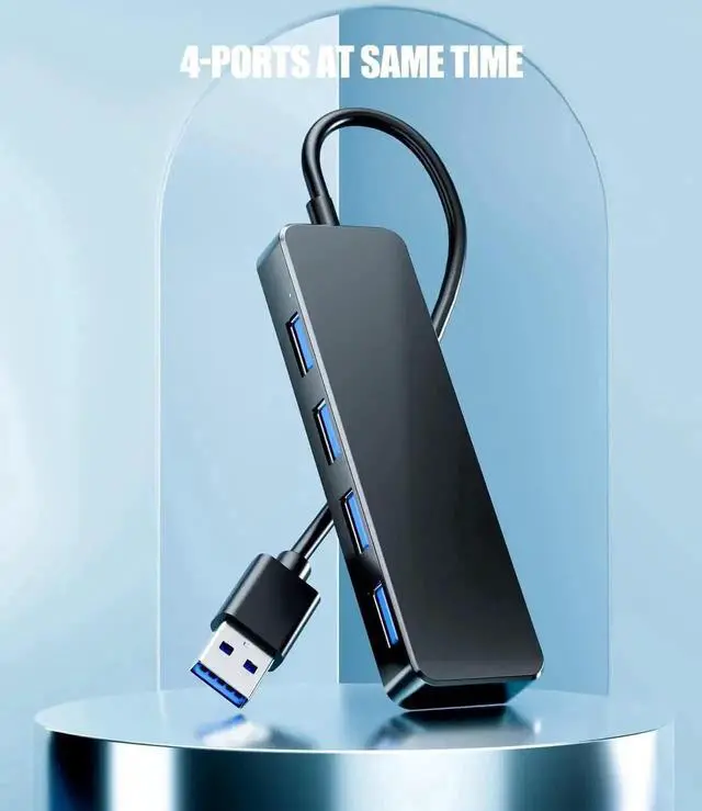 Alt view image 4 of 7 - 4-Port USB 3.0 Hub, Multi USB Port Expander USB Splitter for Laptop, Xbox, Flash Drive, Mobile Hard Drive, Game Console, Printer, Camera, Keyboard, Mouse