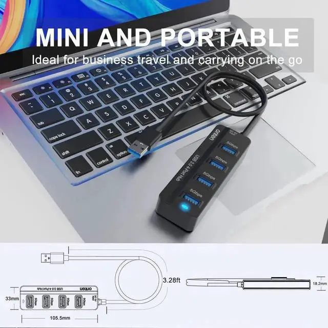 Alt view image 6 of 6 - USB C Hub, USB 3.2 Gen 2 10Gbps Multiport Adapter with 2-in-1 USB A & USB C Plug, 3×10G USB-A Ports + UHS-II SD/TF Card Reader, USB C Memory Card Reader Compatible with SD, SDHC, SDXC, Micro SD