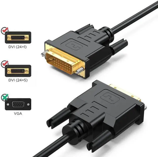 Alt view image 2 of 6 - 1.5m (5FT) DVI-D 24+1 Dual Link Cable, Supports 2K@60Hz, Gold-Plated Connectors, Digital Video Cord for PC, Monitor, Projector and Graphics Card